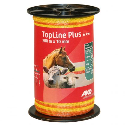 TopLine Plus Weidezaunband 200 m x 10 mm gelb/orange